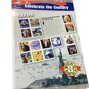 USPS Celebrate the Century 1970s Stamps Sheet Unisex OS Multi NEW Commemorative